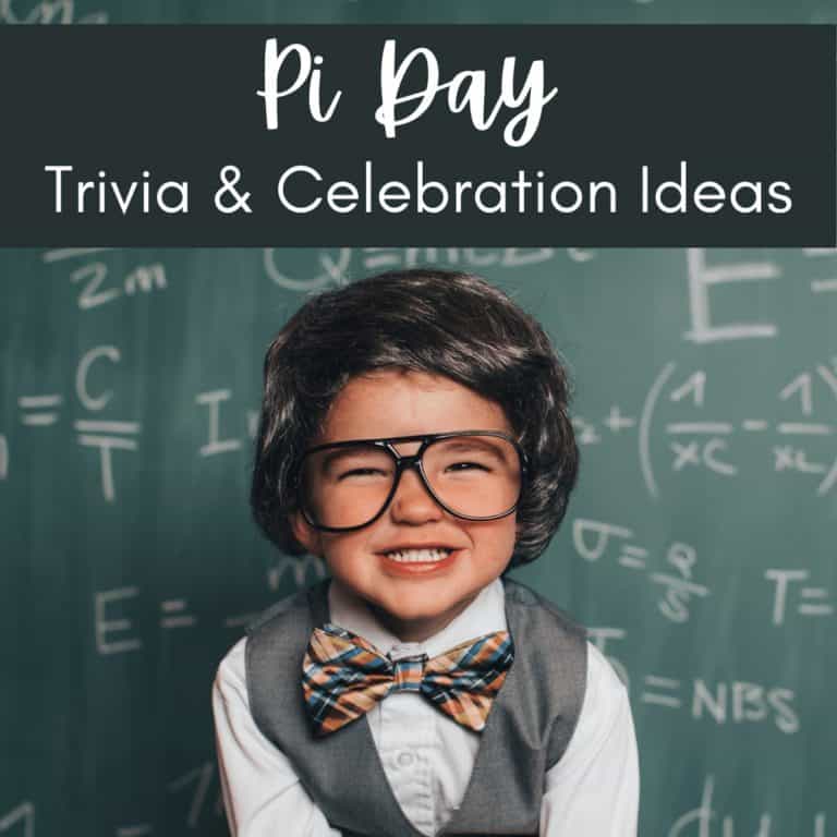 young kid dressed as Einstein with math formulas on the chalkboard behind him