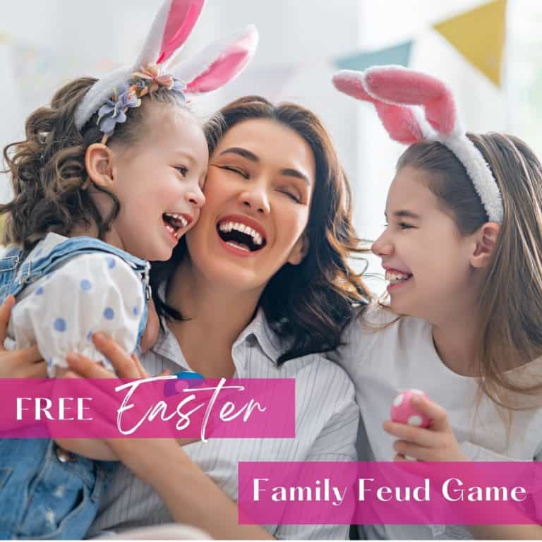 mom and daughters with bunny ear headbands